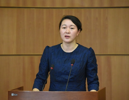 马克思主义学院直属党支部书记周苏娅作经验介绍